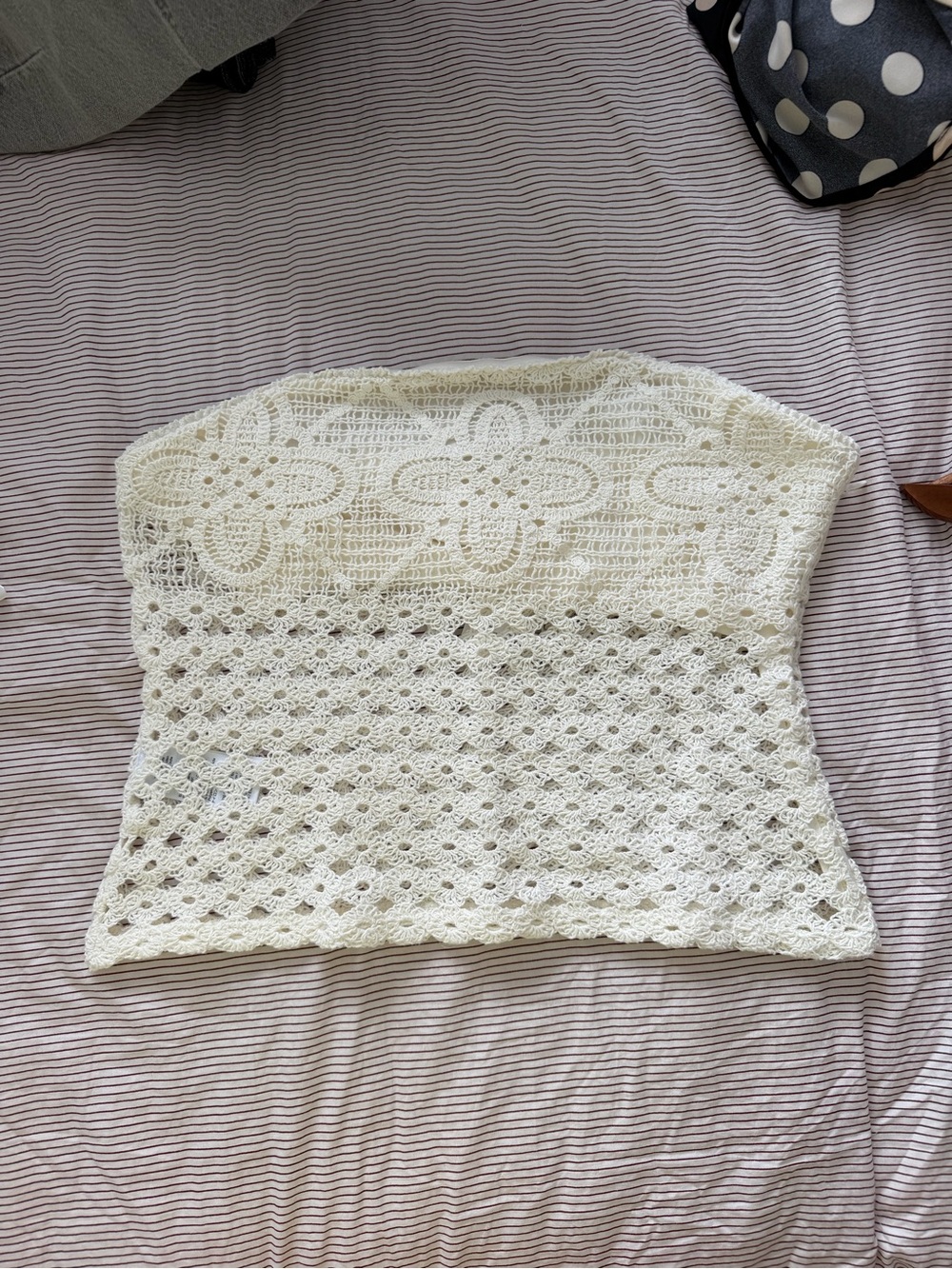 j. crew strapless crochet top NWT size small